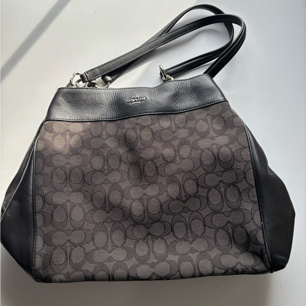 Coach Black and Gray Signature Shoulder Bag - Picture 2 of 6